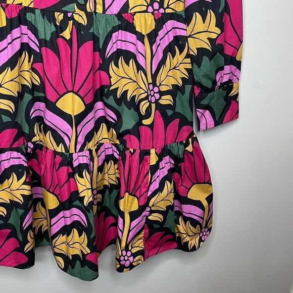 J.CREW Ratti Dress Women 8 Tiered Popover NEW Long Sleeve Floral Cotton AC879 - Picture 5 of 16